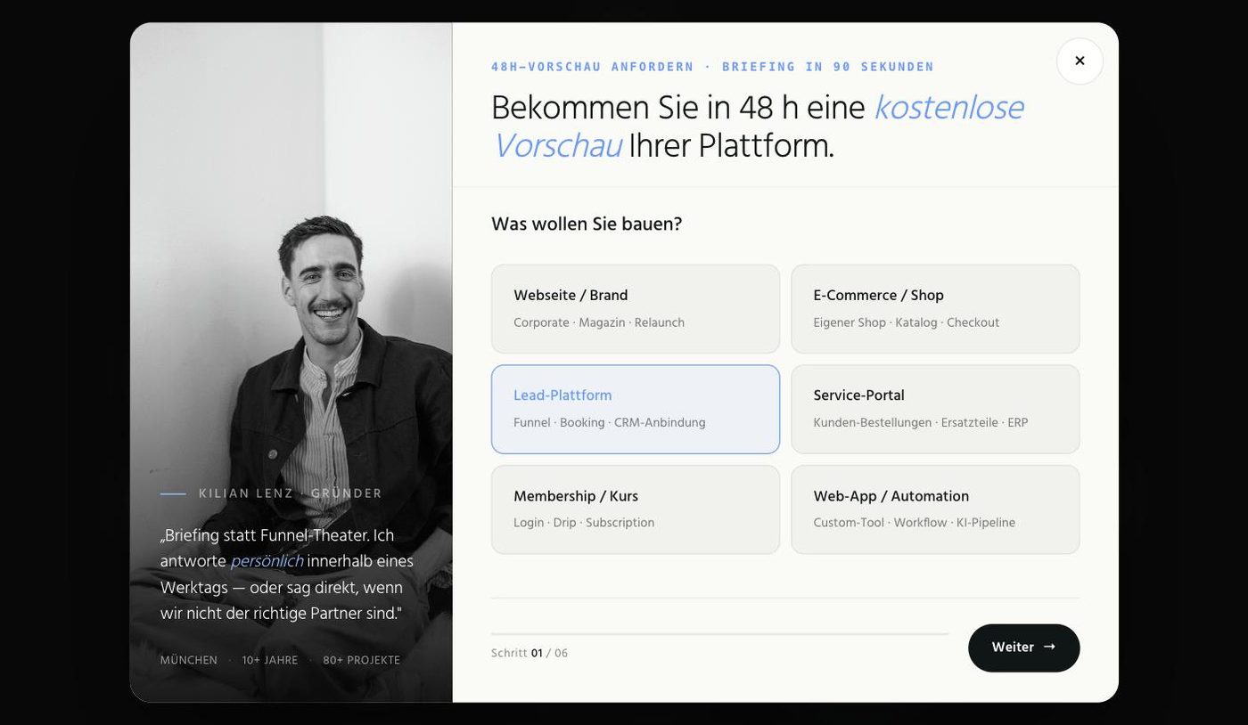 KL Design · Onboarding-Funnel — Projekt von KL Design