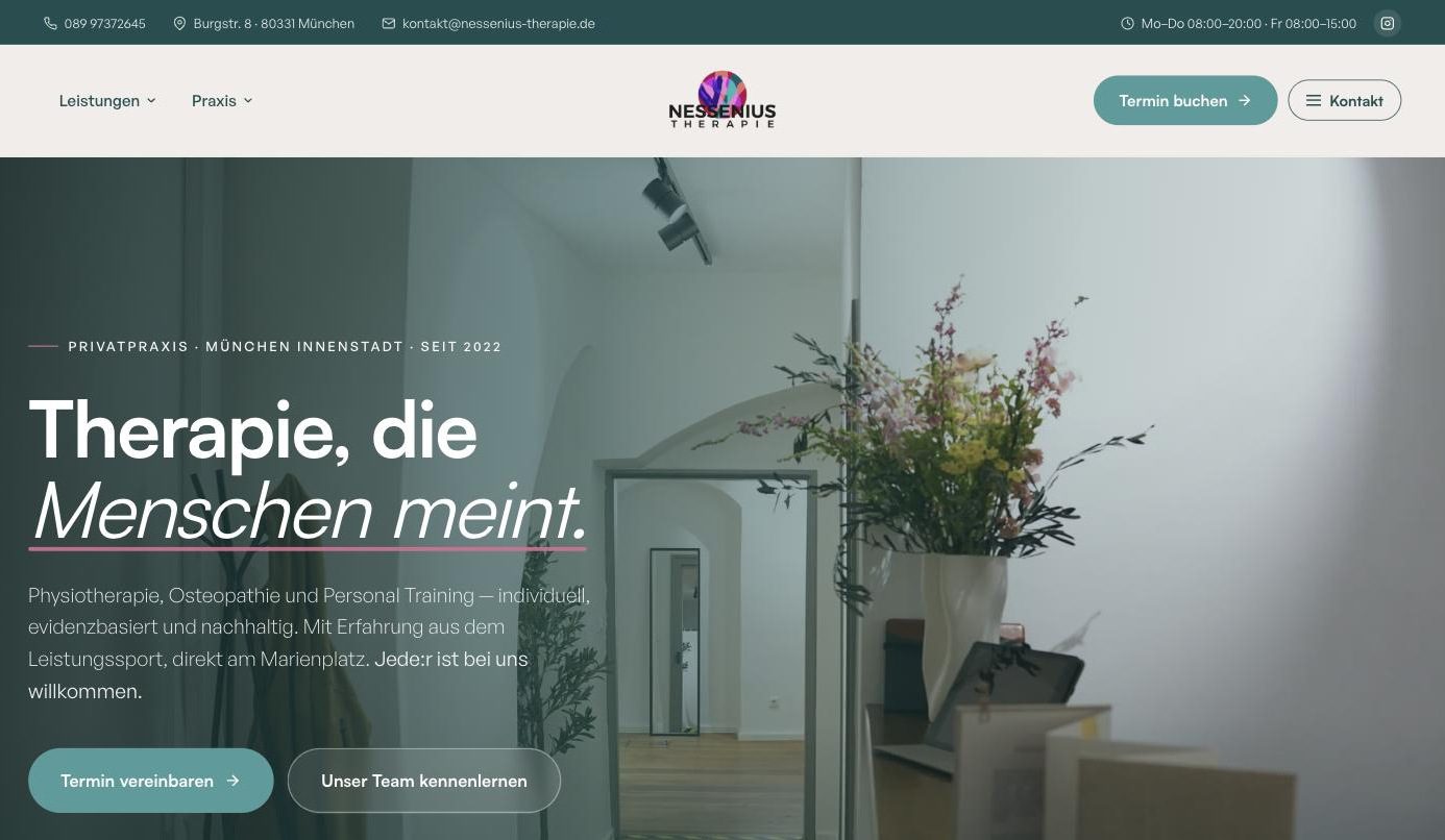Nessenius Therapie · München — Projekt von KL Design